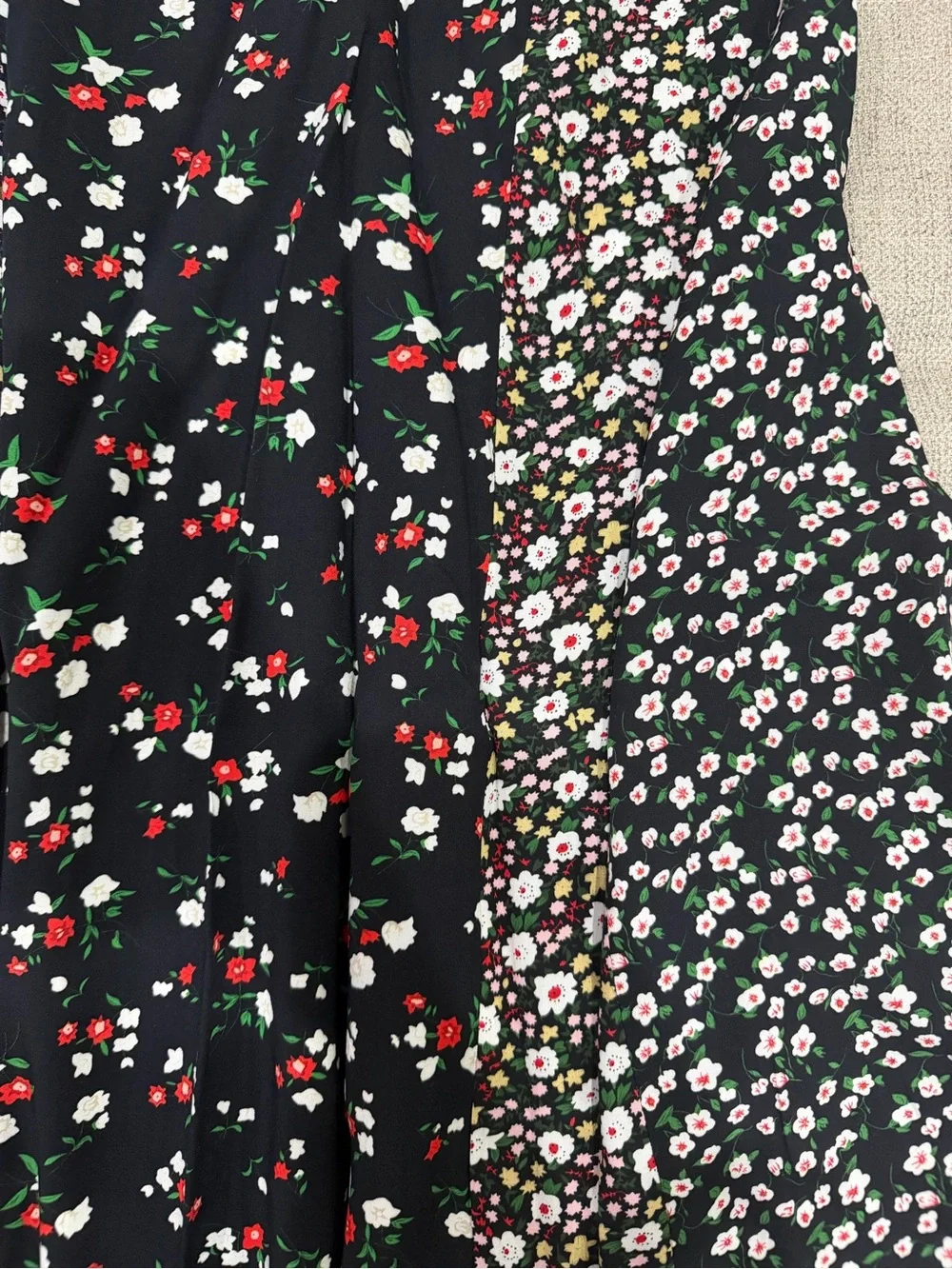 Black Floral Panel Maxi Skirt - Women's Boho A-Line - Picture 3 of 3